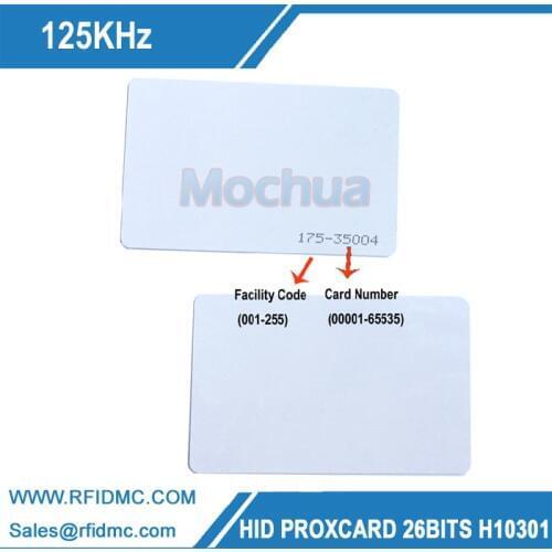 H-I-D card 1326 RFID Smart Card 125KHz 26Bit for access control Format H10301