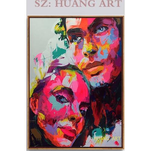 French famous female painter abstract style of modern oil painting artist lady hand-painted figure painting color beauty face