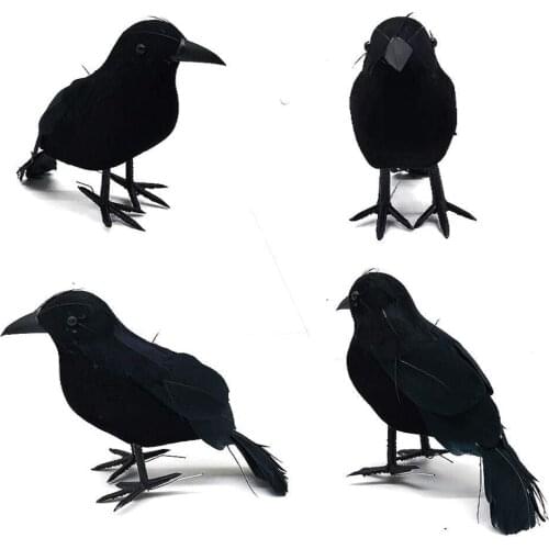 Halloween Artificial Crow Black Bird Raven Horror Props for Haunted House Home Decor Kids Scary Toys Halloween Party Supplies