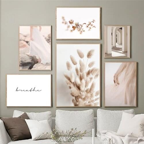 Nordic Flower Canvas Painting Scandinavian Wall Art Figure Grass Poster and Print Modern Art Picture Home Decor for Living Room