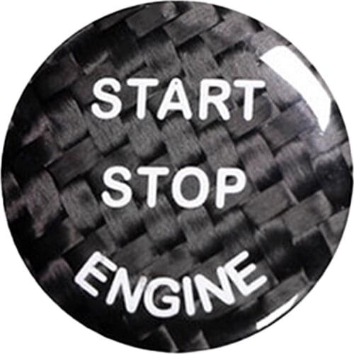 Car Red Carbon Fiber Decorative Sticker Start Stop Button Cap Sticker Self-adhesive Tape For BMW 1 2 3 4 5 6 7 X3 X4 X5 X6