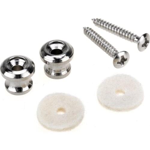 Musiclily Pro Metal Strap Buttons End Pins for Ukulele Small Sized Guitar Bass, Nickel (Set of 2)