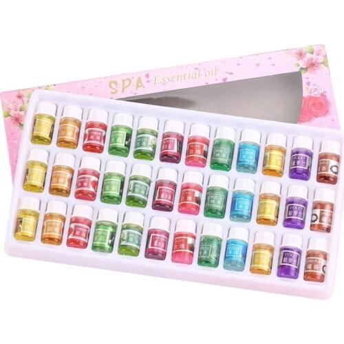 36pcs 3ML Aroma Essential Oil Set Natural Refill Essences Organic Water Soluble Sweet Fragrance AromatherapyFor Humidifier Home