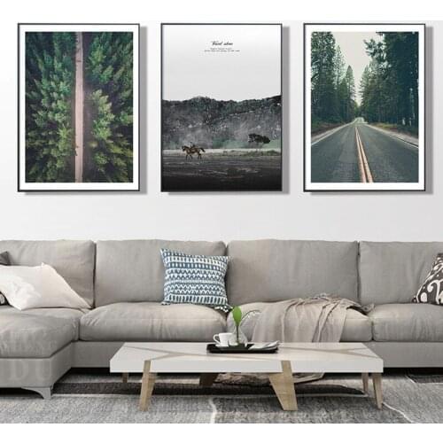 Mountain Forest Road Travel Picture Wall Art Modern Canvas Painting Nordic Posters And Print Wall Pictures For Living Room Decor