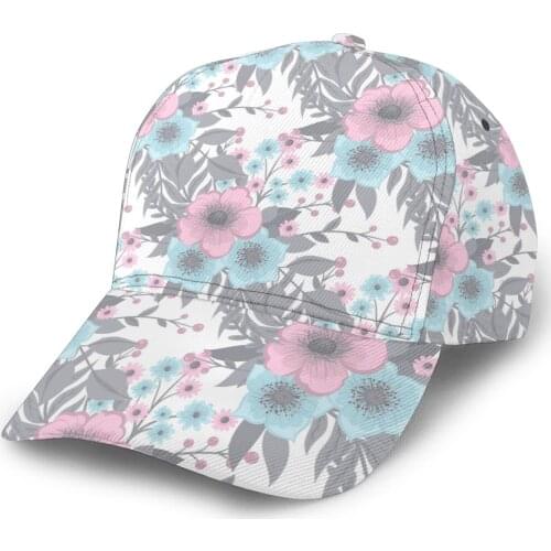 2021 Summer New Unisex Outdoor Sport Sunscreen Baseball Hat Running Visor Cap Floral With Berries