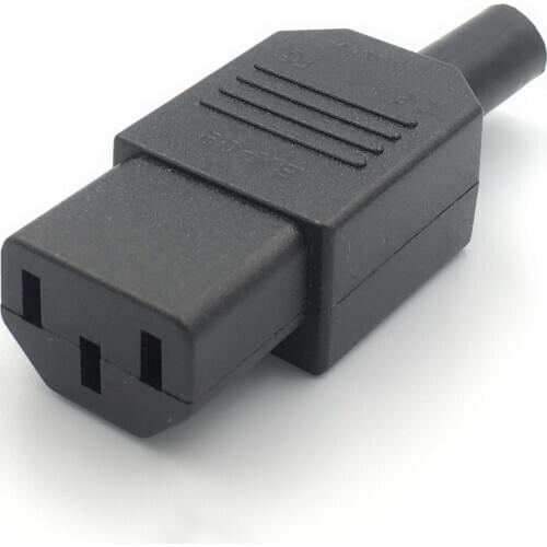 New Wholesale Price Black IEC 320 C13 Female Plug Rewirable Power Connector 3pin Socket 10A /250V