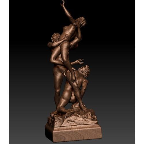 New design 3D model STL File format relief for CNC Two men with one women