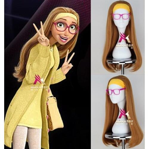Movie honey lemon Cartoon Big Hero 6 Honey Lemon Cosplay Wig Full and Thick For Women Natural Color Hair free shipping +wig cap