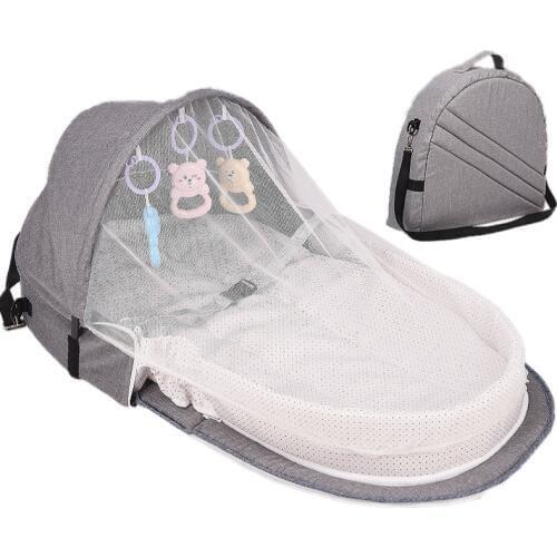Portable Bassinet With Baby Foldable Baby Bed Infant Sleeping Basket Travel Sun Protection Mosquito Net Breathable