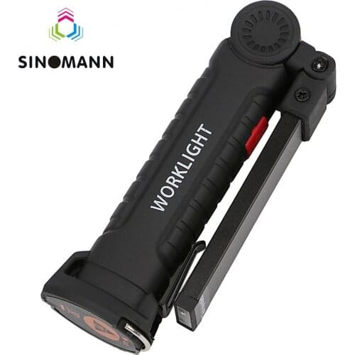 Portable 3 Mode COB Flashlight Torch USB Rechargeable LED Work Light Magnetic COB Lanterna Hanging Hook Lamp For Outdoor Camping