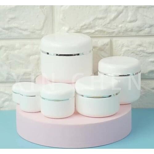 30pcs Empty Face Cream Jars White Plastic Cosmetic Container Pacakaing Travel Lotion Pot Make Up Pot 20g 30g 50g 100g 150g 250g