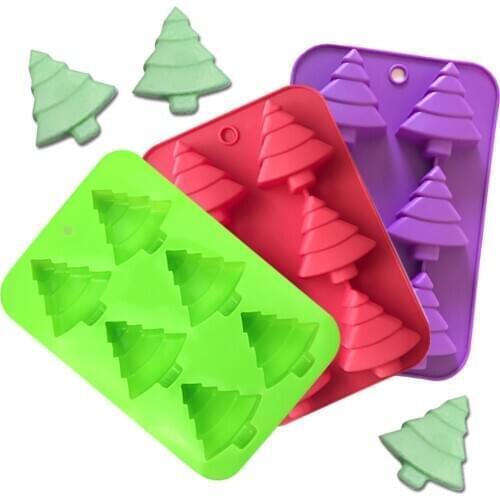 Silicone Christmas Tree Chocolate Cake Soap Jelly Tray Wax Mold Baking Mould