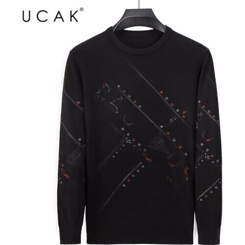 UCAK Brand Autumn WInter Casual Sweaters Mens Clothes O-Ncek Streetwear Pullover Pull Homme Striped Sweater Men Clothing U1157