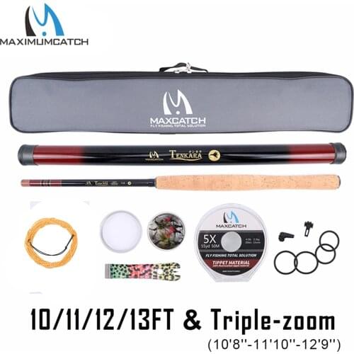 Maximumcatch Maxcatch Telescoping Tenkara Fly Fishing Rod Combo Kit 9-13FT Fishing Pole & Line & Flies & Tippet