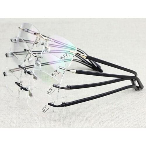 Memory Titanium Rimless Eyeglass Frames myopia Rx able light Glasses Men Women Top Quality