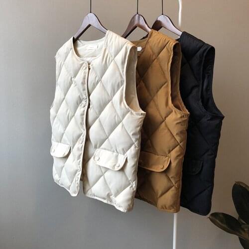 Women Cotton Warm Tops Oversized Yellow Vest Chaleco Mujer Gilet Casaco Feminino Women Vest Coat O-Neck Winter