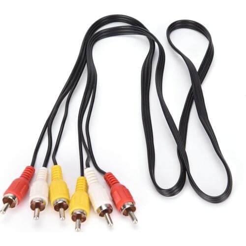 1M 3 RCA Male to 3 RCA Male Composite Audio Video AV Cable Plug Set-top box TV cable