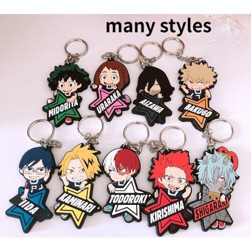 5 pcs/lot Anime My Hero Academia Pvc Soft Keychain Pendant My Hero Academia Gift Llavero Chaveiro Jewelry Accessories Crops