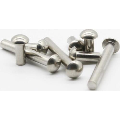 50pcs M3 Semicircular head Round head rivet Solid rivets GB867 304 stainless steel 6mm-16mm Length