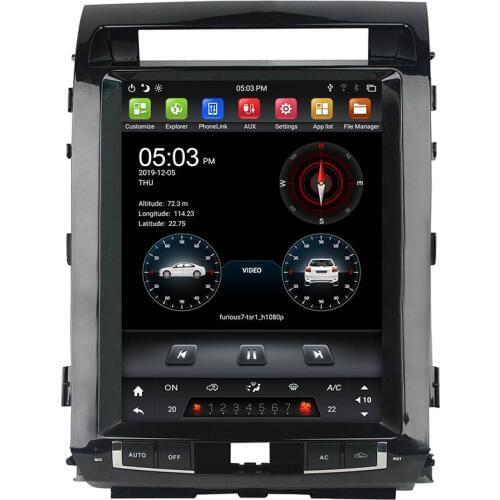 6-Core PX6 Tesla style Screen 12.1" Android 9.0 Car Stereo Radio GPS for Toyota Land Cruiser LC200 2008-2015 Bluetooth 5.0 WIFI