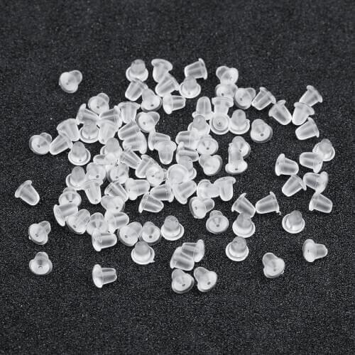 600pcs/lot Wholesale Clear Rubber Earring Backs Hypoallergenic Transparent Plastic Ear Nut Earring Stopper DIY Findings