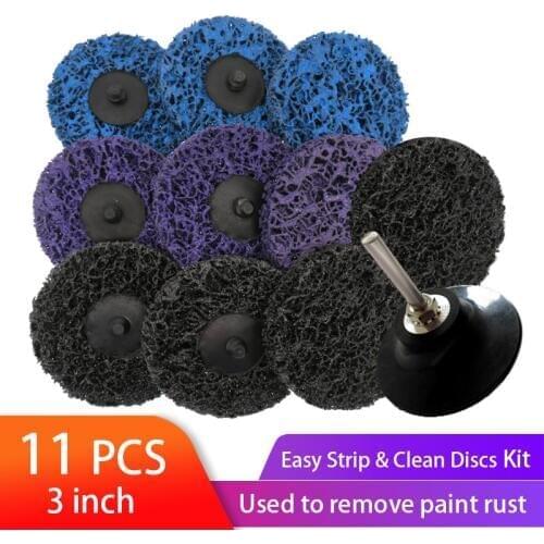 3" strip disc Quick Change Roloc Abrasive Disc Easy Strip & Clean Grinding Wheels+1pc Lock Sanding Disc for Rust Removal