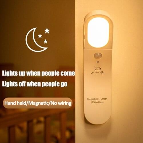 Anern Night Lights LED Bedroom Bedside Wall Lamp Rotatable Aisle Lightweight Free Punching Decor Motion Sensor Night Lamp