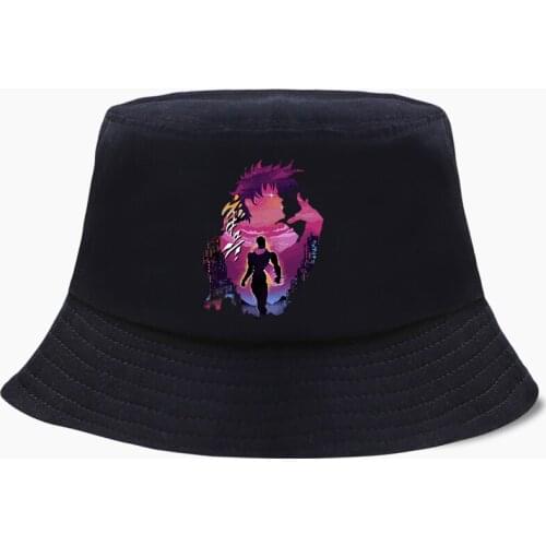 Anime JOJO Jojos Bizarre Adventure Joseph Bucket Hat Panama Men Cap Women Bob Fishing Cotton Outdoor Sunscreen Fisherman Caps