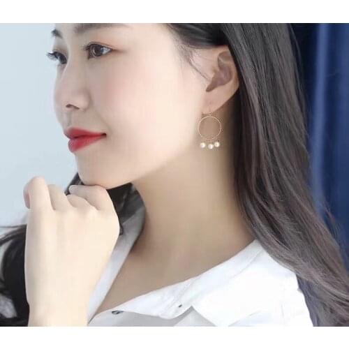 Big Circle 925 Silver Earrings Base Mountings Jewelry Parts Fittings Accessories for Pearls Beads Stones Agate Jade Crystal