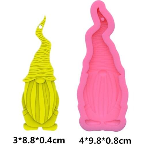 Santa Claus Keychain Pendant Mold, Chocolate Fudge Silicone Mold, Mirror Epoxy Jewelry Pendant Making Tool Resin Mold Z56