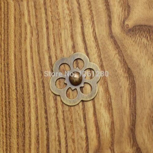Plum blossom wooden door handle cabinet knob closet drawer decorative pieces antique diy pull washer furinture part