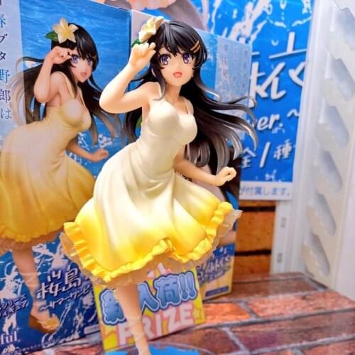 Seishun Buta Yarou wa Bunny Girl Senpai no Yume wo Minai Sakurajima Mai Summer Dress Original PVC Action Figure Collection Toy