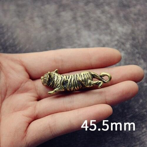 Solid Brass Big Tiger Figurines Ornaments Pure Copper Animal Tigers Model Statue Miniatures Desk Decorations Vintage Home Decor
