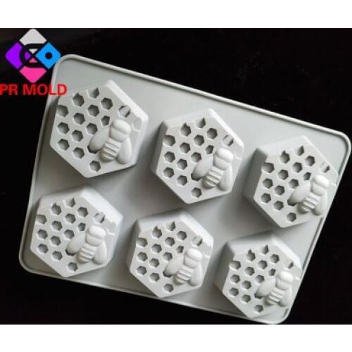 PRZY Six Holes Honeycomb Silicone Mold Soap Mould Handmade Soap Making Molds Candle Silicone Ice Mold Resin Clay Mold