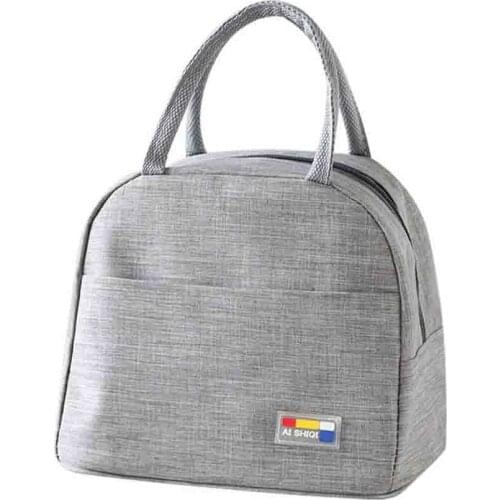 Insulated Lunch Box Soft Cooler Bag Waterproof Thermal Work School Picnic Bento maintainin cold drinks Gray Bento Bag Z30531