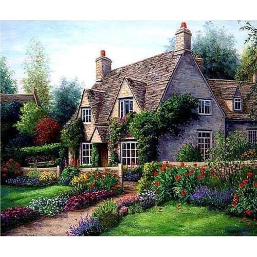 Cabin diamond painting cottage scenery rhinestone embroidery landscape mosaic sticker decor diamond dots poster wall paper diy