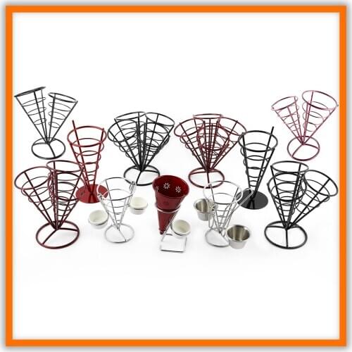 Creative iron art restaurant taco chips rack fried chicken popcorn coffee shop tableware egg ice-cream cone shaped shelf