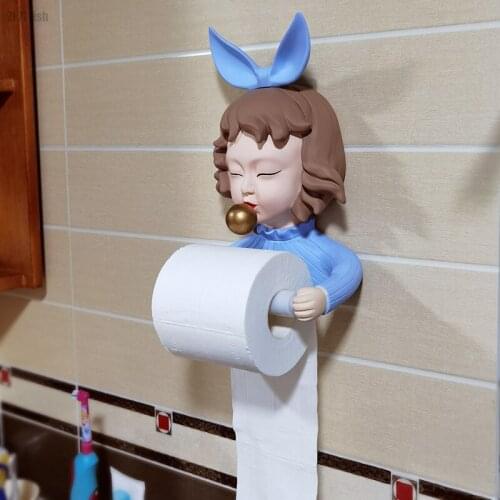 Creative Bubble Girl Roll Paper Holder Home Decoration Bathroom Toilet Toilet Free Punch Wall-mounted Tissue Holder