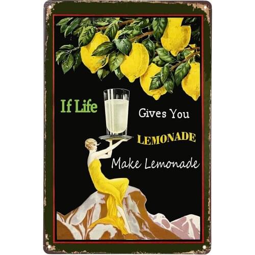 If Life Gives You Lemonade Make Lemonade Metal Tin Sign for Cafes Bars Pubs Shop Wall Decorative Retro Signs 8x12 Inches