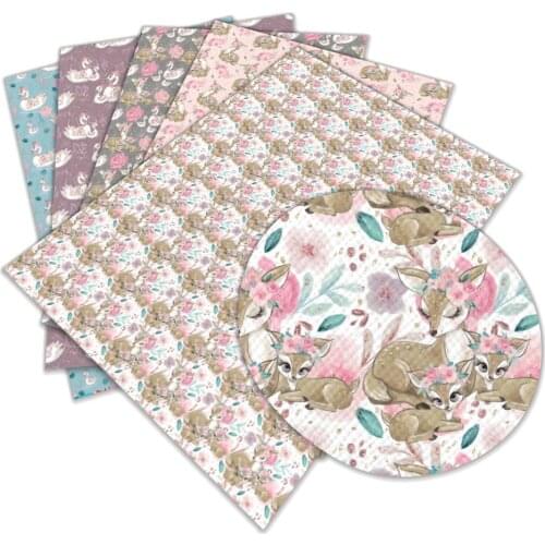 Cute Animal Synthetic Faux Leather 30 cm x 136 cm for DIY Hair Bow Handbags Materials L015