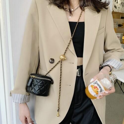 Magical2021 Mini Lipstick for Womens Small Fragrance Transfer Zhulingge Chain Crossbody Box Versatile Fashion Waist Bag