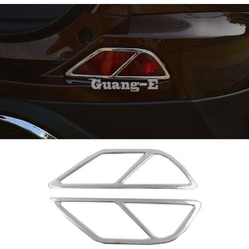 For Toyota RAV4 2016 2017 2018 Car body detector ABS Chrome cover trim back tail rear fog light lamp frame parts Lamp Bezel 2pcs