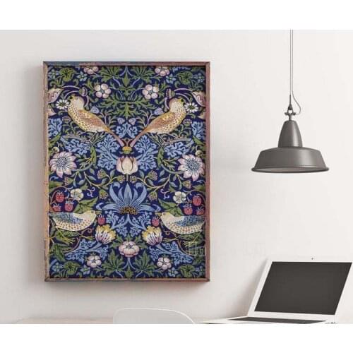 William Morris Poster Art Print Exhibition Flower Pattern Wall Decor