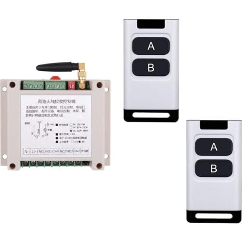 AC 220 V 250V 380V 2 CH RF 30A Relay Wireless Remote Control Work For Lamp High-power Electrical Appliances