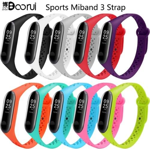 Boorui Sports miband 3 strap comfortable colorful smart werable accessories wrist strap for xiaomi mi 3 smart bracelets