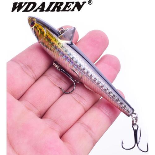 WDAIREN Fishing lures 9cm 13.8g Winter Ice Hard Bait VIB With Sinking Lead Inside Sea Diving Swivel Jig Wobbler Fishing Tackle