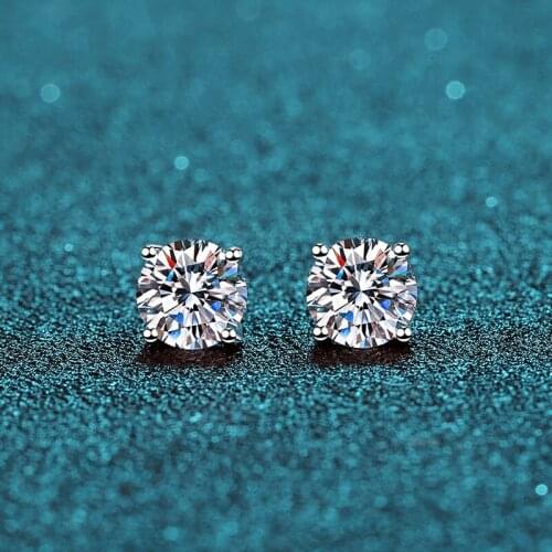 Excellent Cut 0.5/1/1.5Ct F color Moissanite Earrings 925 Silver Pass Diamond Test Moissanite Earrings Party Jewelry for Girls