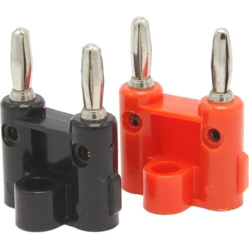 Double row 4mm banana plug connector 4mm speaker plug adapter 10pcs/lot