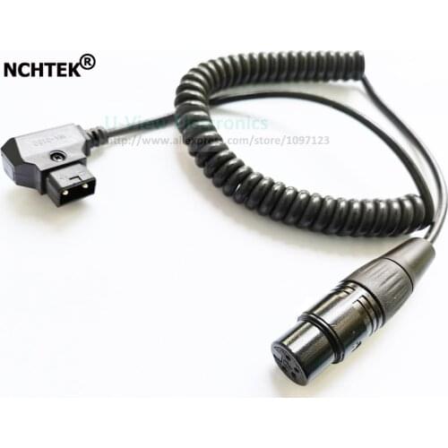 Coiled D-Tap Dap 2Pin Male to XLR 4pin Female Cable For DSLR Rig Power V-Mount/Free Shipping/1PCS