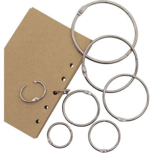 High Quality 2Pcs Metal Loose Leaf Book Binder Hinged Rings Keychain Album Ring Scrapbook Binders Craft Photo Album Split